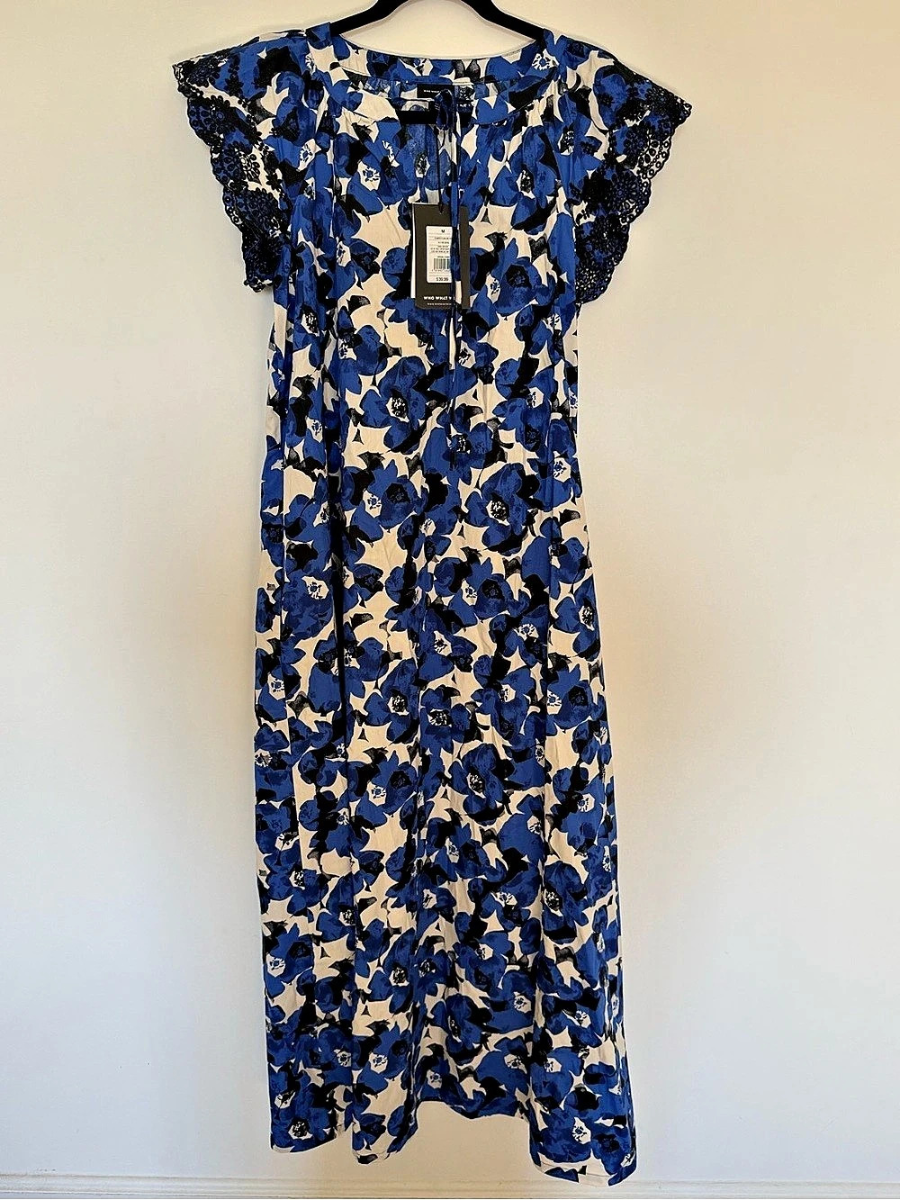 Who What Wear Floral Maxi Dress in Blue & White NWT